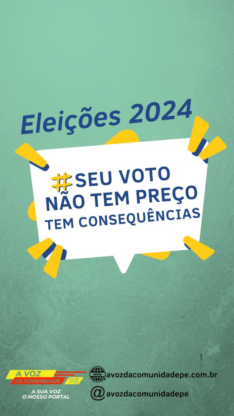 Campanha de conscientização política sobre importância do voto para as eleições municipais de 2024