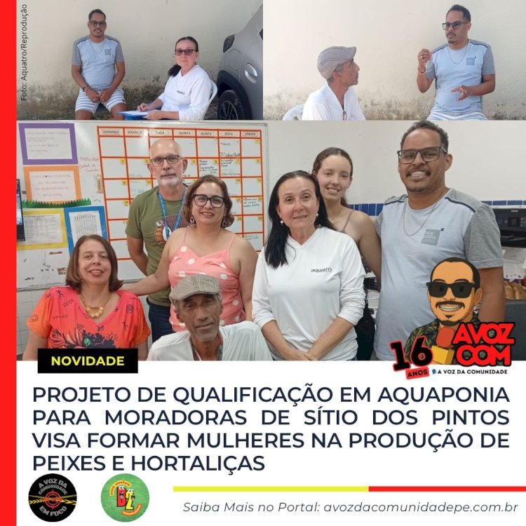 Instituto promove encontro para apresentar o Projeto Aquaponia, voltado para mulheres, no Sítio dos Pintos nesta terça-feira (25)